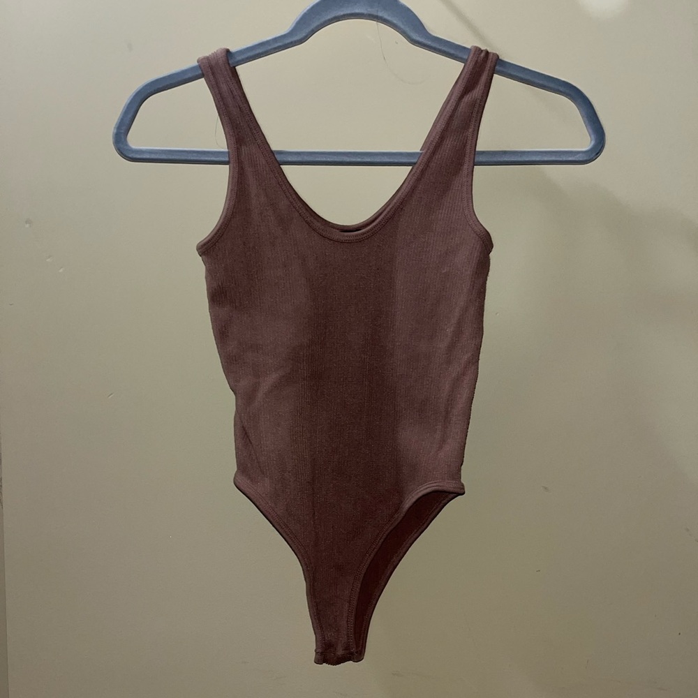 Mauve ribbed Zara body suit